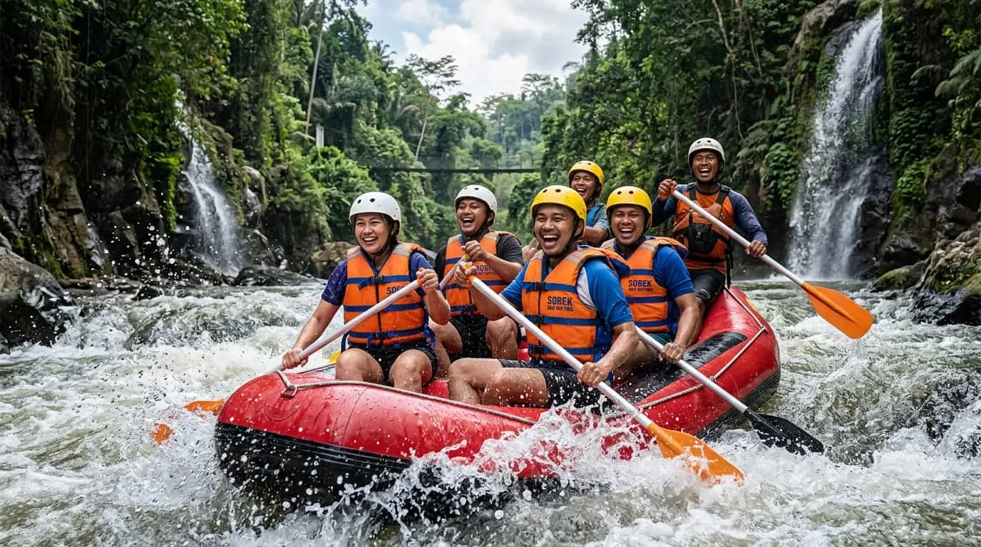 Lokasi arung jeram Cisadane Bogor Grand Titik Kumpul